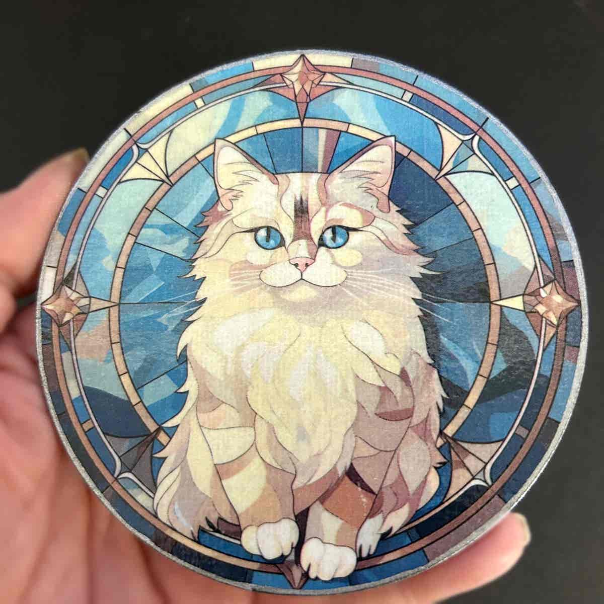Faux Stain Glass Coasters - Cats - Image 8