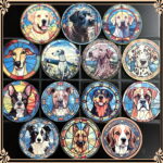 Faux Stain Glass Coasters - Dogs