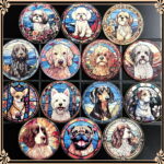 Faux Stain Glass Coasters - Dogs (2)