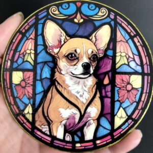 Faux Stain Glass Coasters - Dogs (2) - Chihuahua