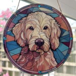 Faux Stain Glass Sun Catcher - Labradoodle