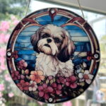 Faux Stain Glass Sun Catcher - Shih Tzu 2