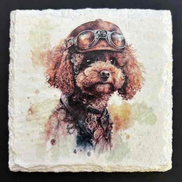 Slate Coasters - Steampunk Water Colour Effect - Dogs 2 - Image 3