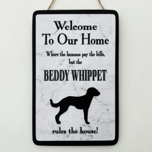 Bedlington Whippet Welcome Plaque