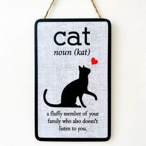 Cat (noun) Typography Plaque 3