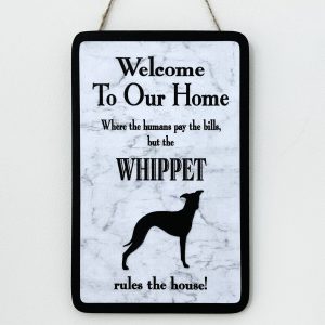 Whippet (Style 1) Welcome Plaque