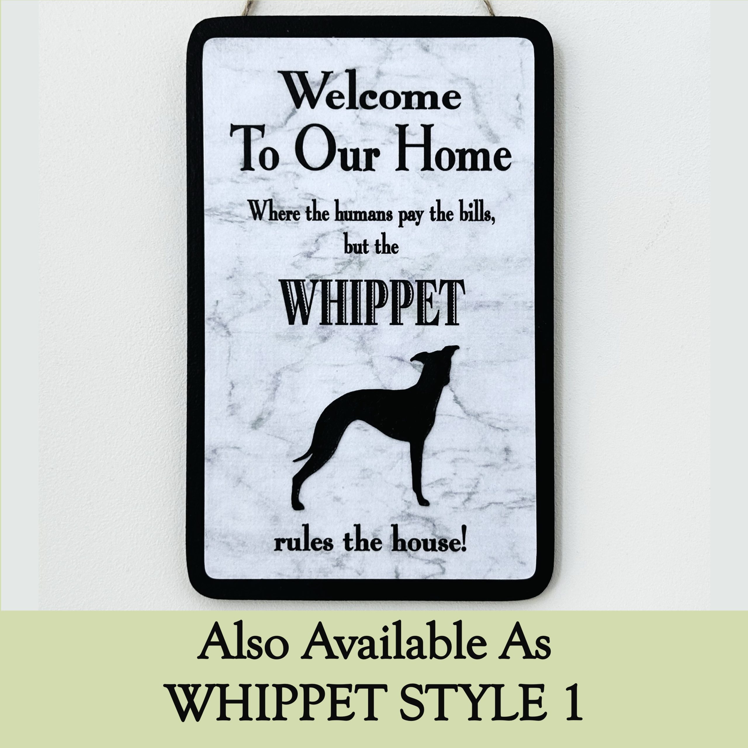 Whippet (Style 2) Welcome Plaque - Image 4