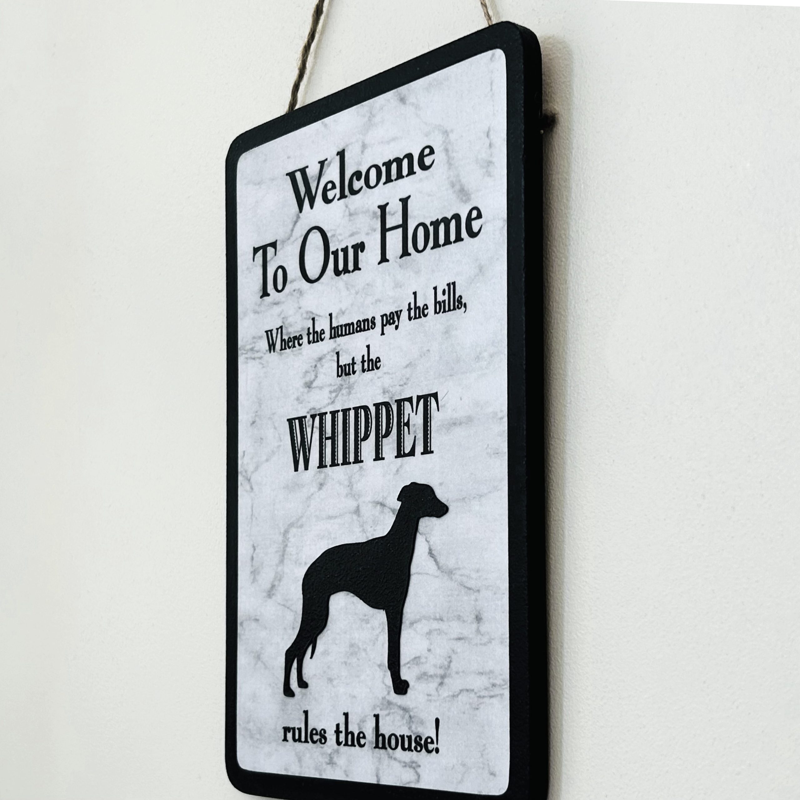 Whippet (Style 2) Welcome Plaque - Image 3