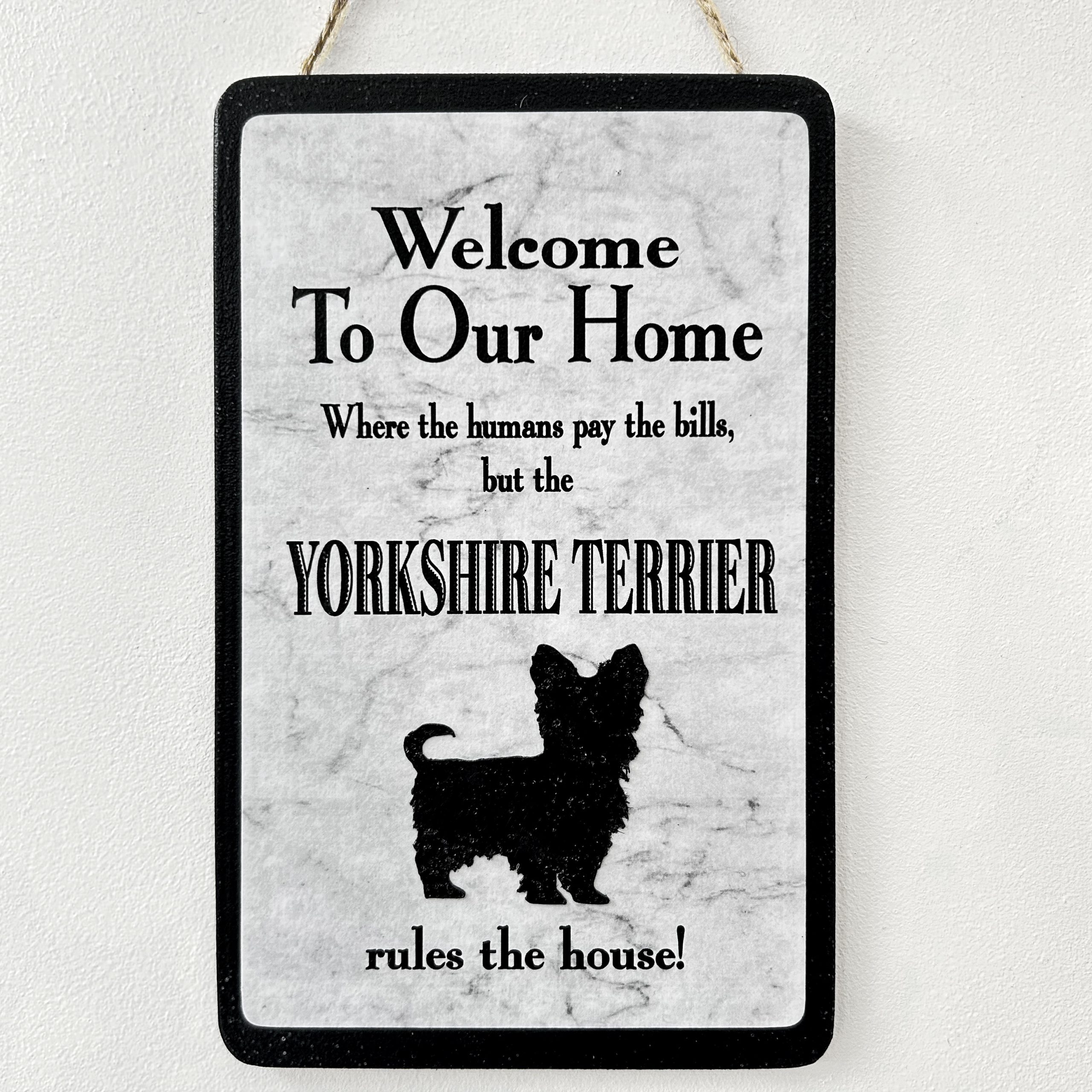 Yorkshire Terrier Welcome Plaque